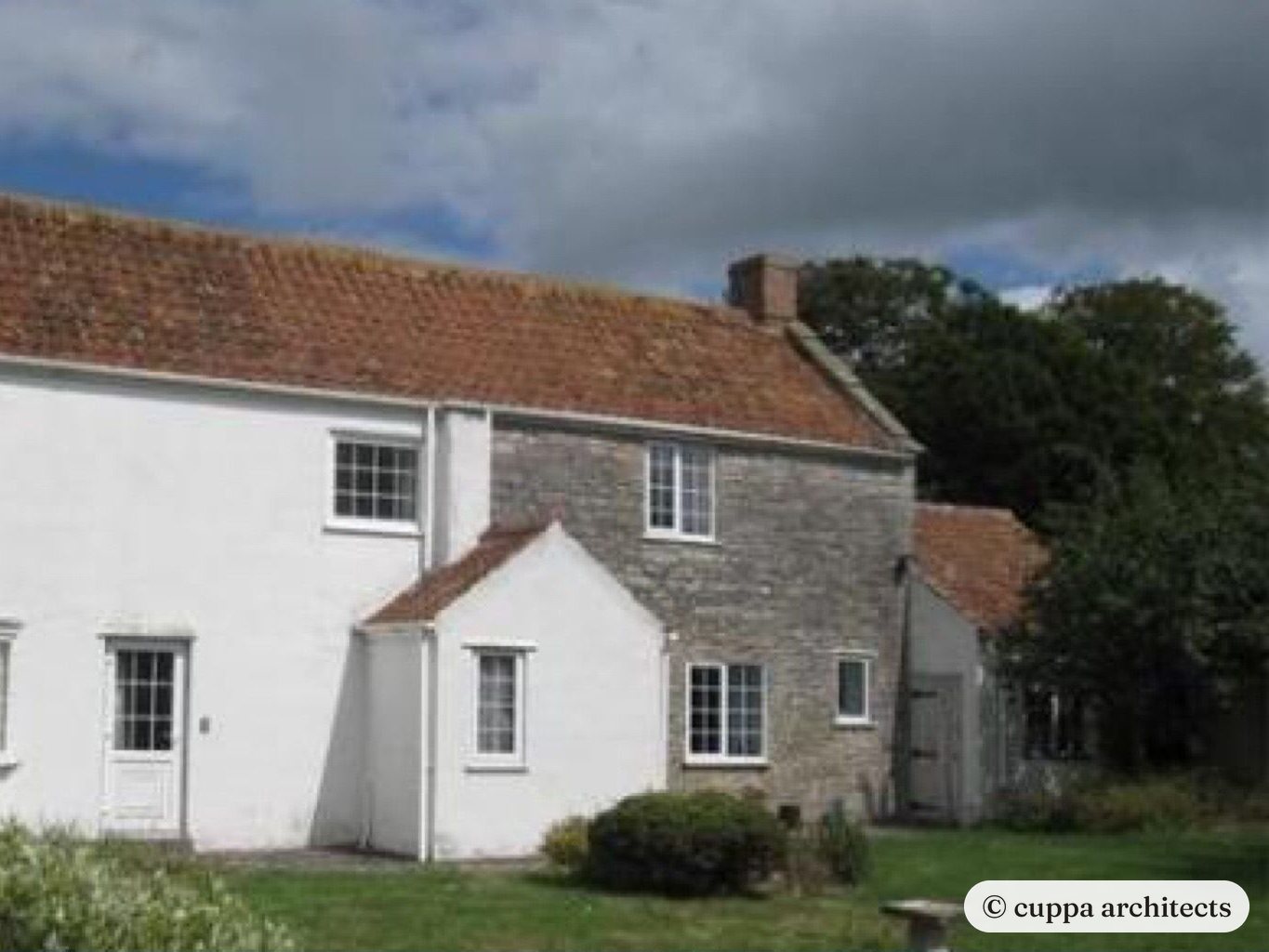 The farmhouse before the extension